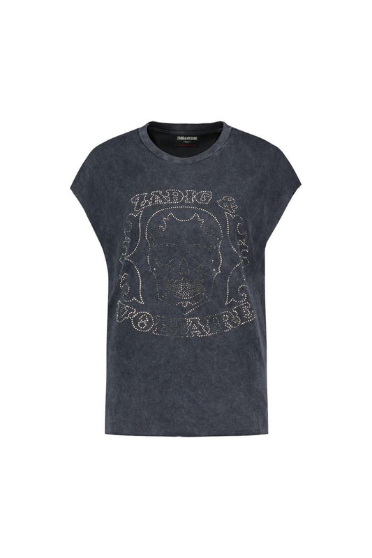 Cloe Hc Skull Strass T-Shirt - Zadig & Voltaire - Baumwolle - Schwarz