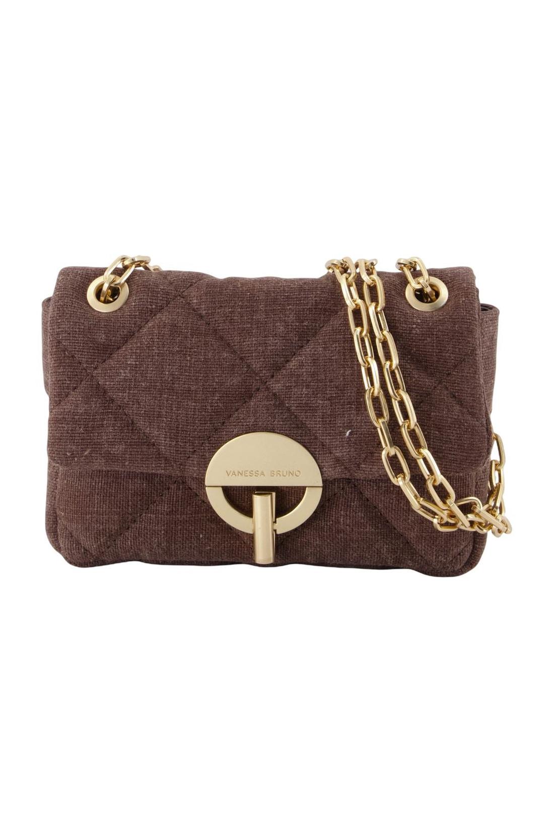 Nano Moon Schultertasche - Vanessa Bruno - Leinen - Braun