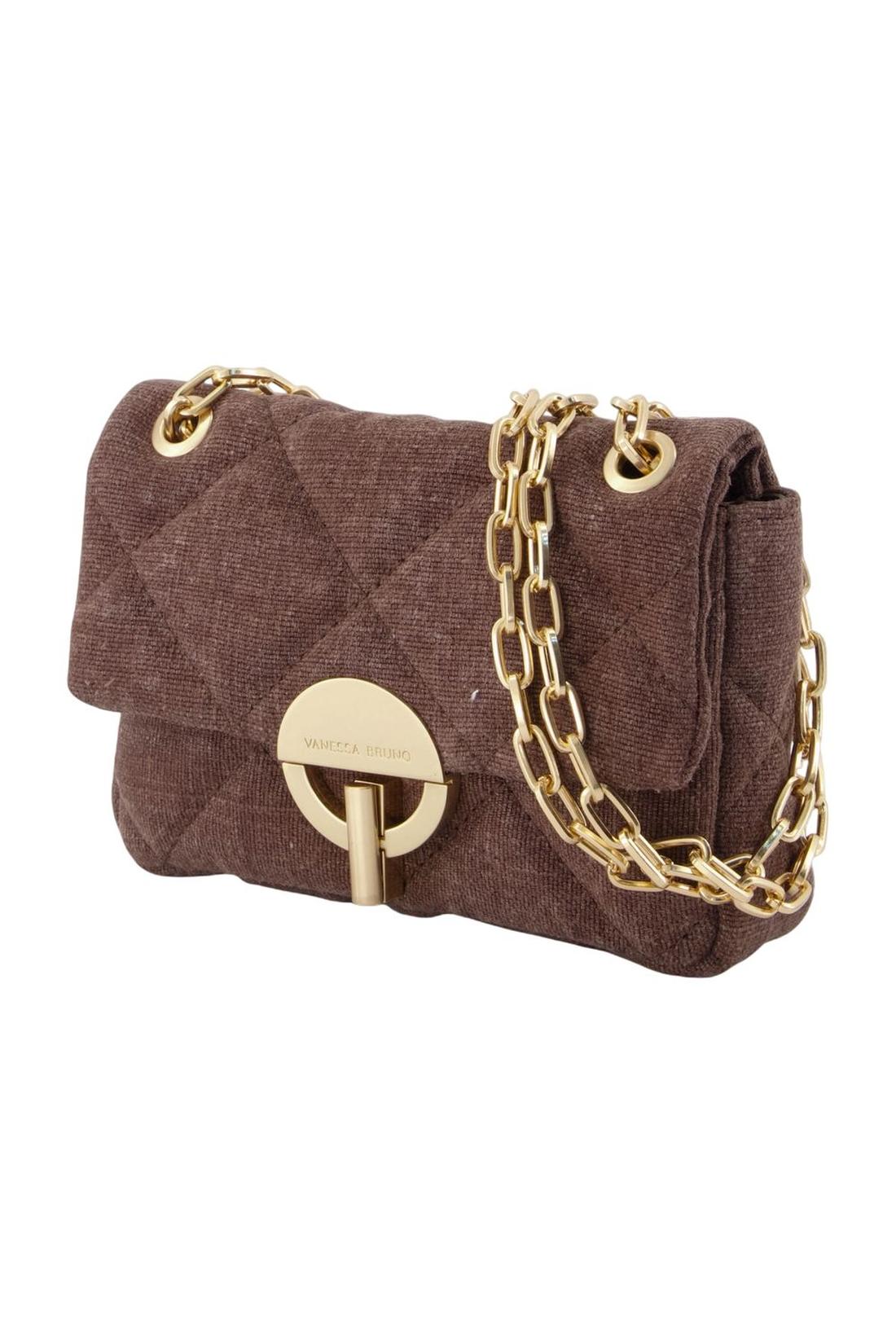 Nano Moon Schultertasche - Vanessa Bruno - Leinen - Braun