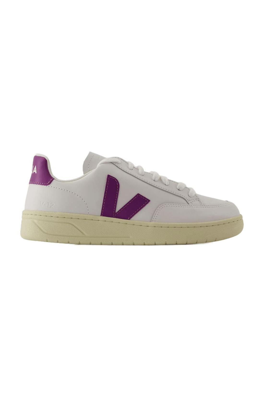 Sneakers V-12 - Veja - Leder - Weiß Cosmos