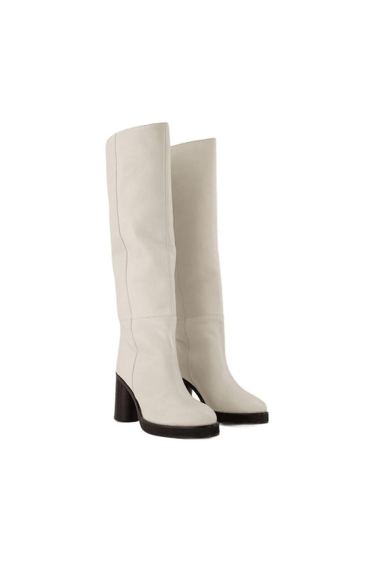 Stiefel Leila aus weißem Leder