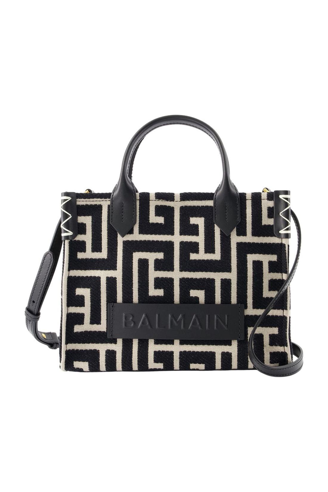 Einkaufstasche B-Army Small - Balmain - Baumwolle - Elfenbein/Schwarz
