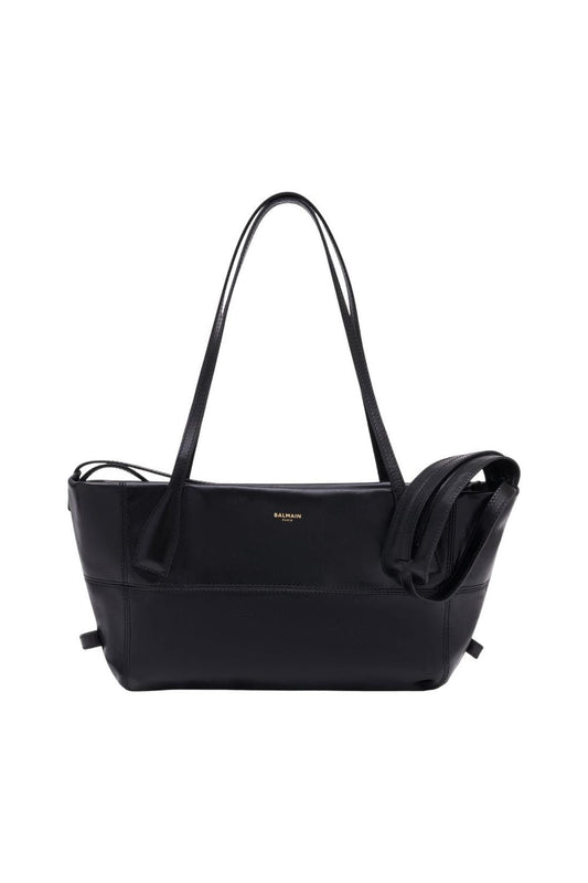 Schultertasche Track Zip Small - Balmain - Leder - Schwarz