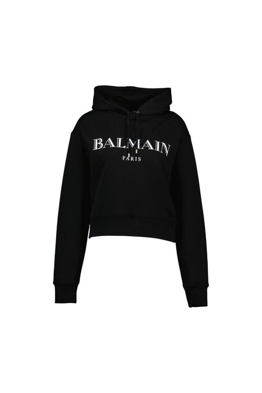 Hoodie Vintage Print - Balmain - Baumwolle - Schwarz
