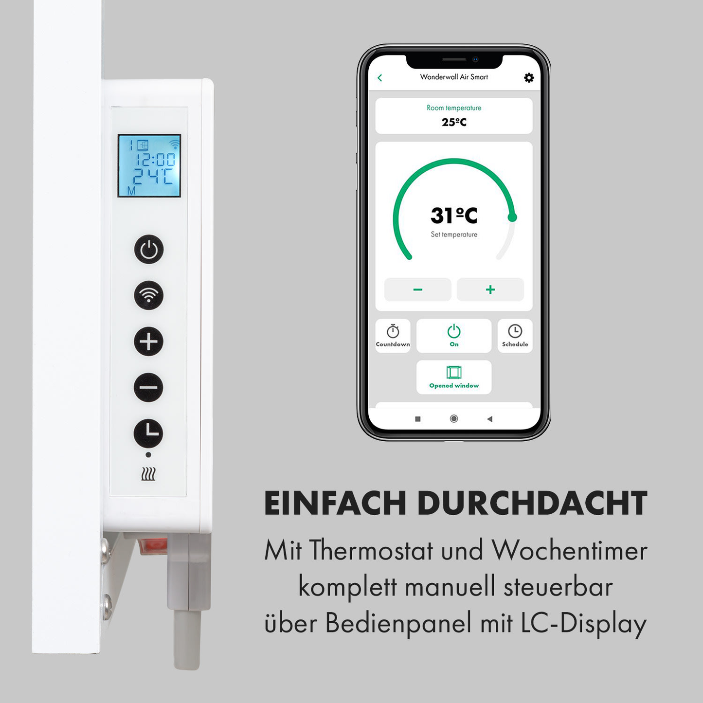 B-Ware Klarstein Wonderwall Air Art Infrarotheizung Heizung Heizkörper Wandheizung Wi Fi