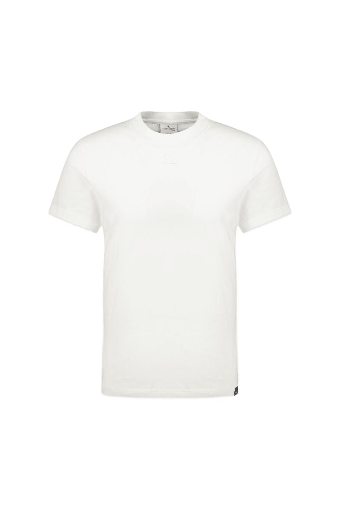 AC Straight T-Shirt - Courreges - Baumwolle - Heritage White