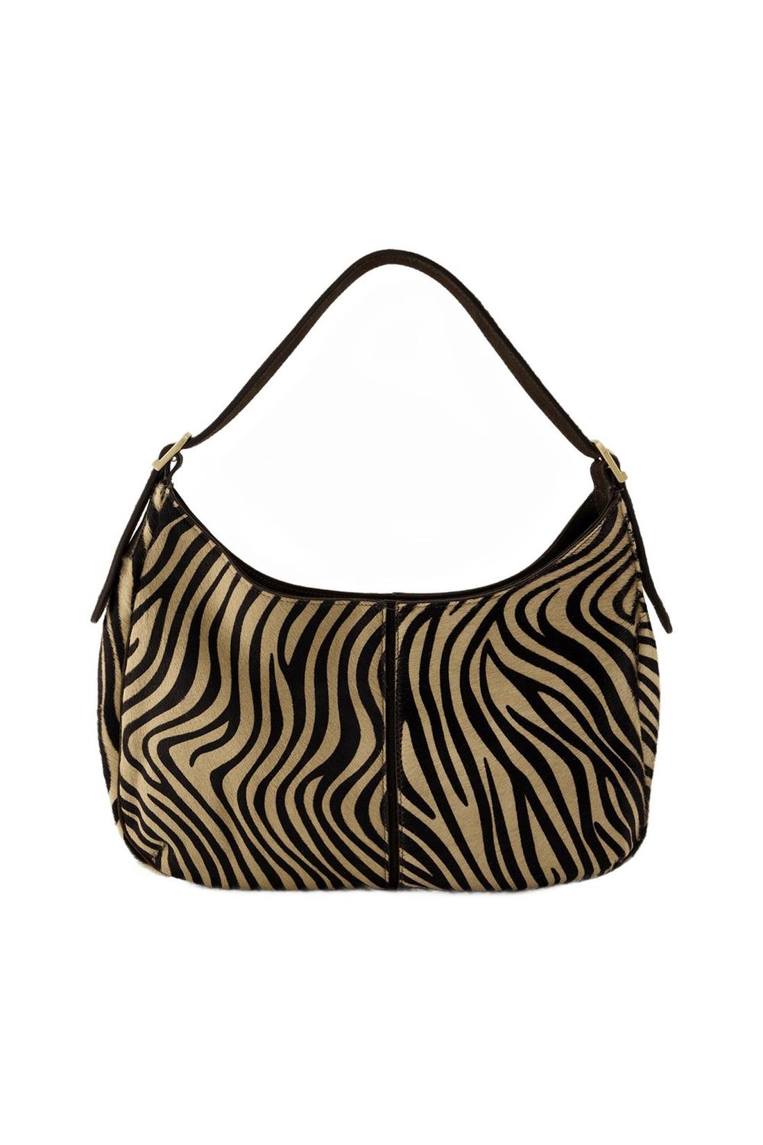 Hobo Big Bag - Rouje - Leder - Beige Zebra