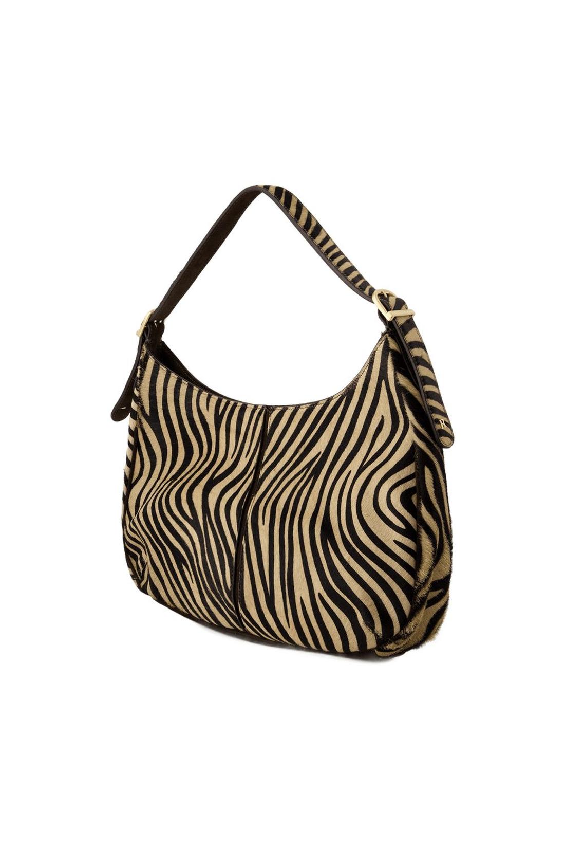 Hobo Big Bag - Rouje - Leder - Beige Zebra