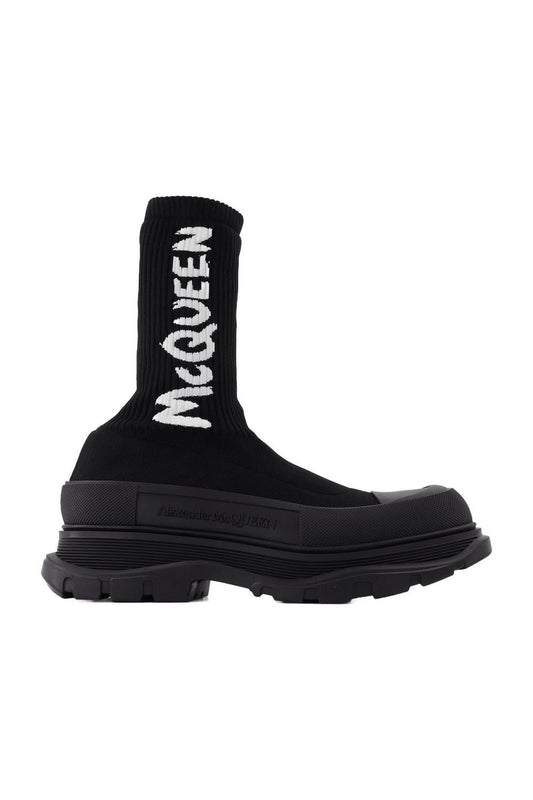 Sock-Stiefel in Schwarz