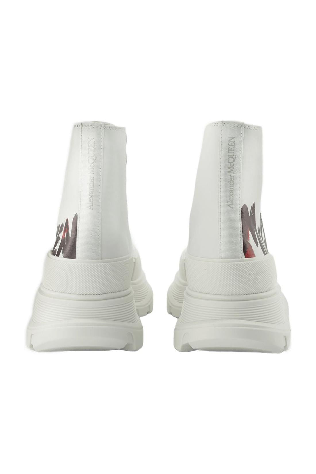 Tread Slick Sneakers - Alexander Mcqueen - White/Logo Multi - Canva