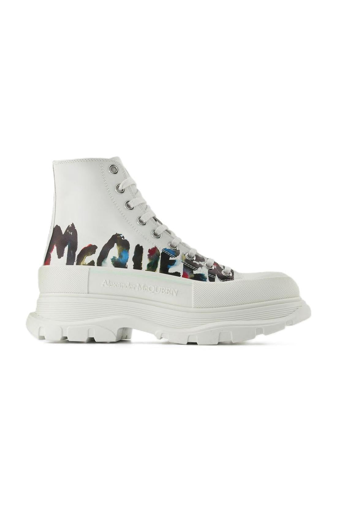 Tread Slick Sneakers - Alexander Mcqueen - White/Logo Multi - Canva