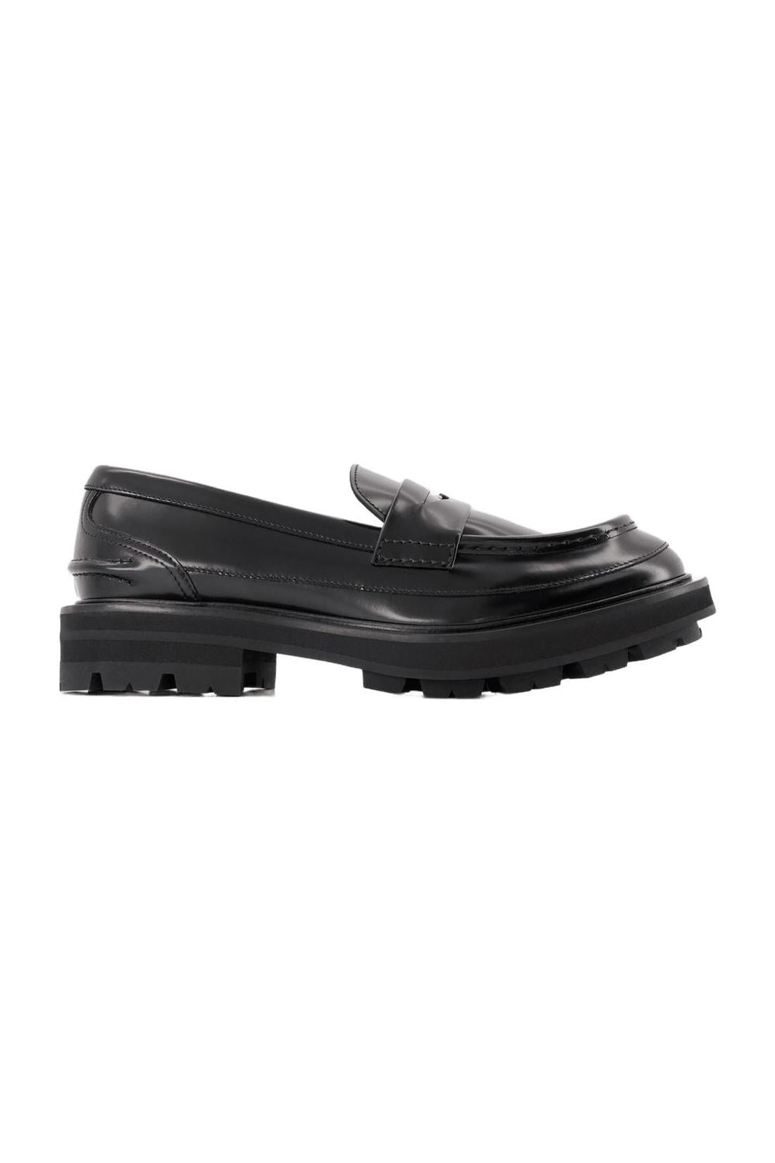 Oversize Flat Shoes - Alexander Mcqueen -  Black - Leather