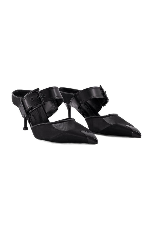 Mules Mit Punk-Schnalle - Alexander Mcqueen - Leder - Schwarz