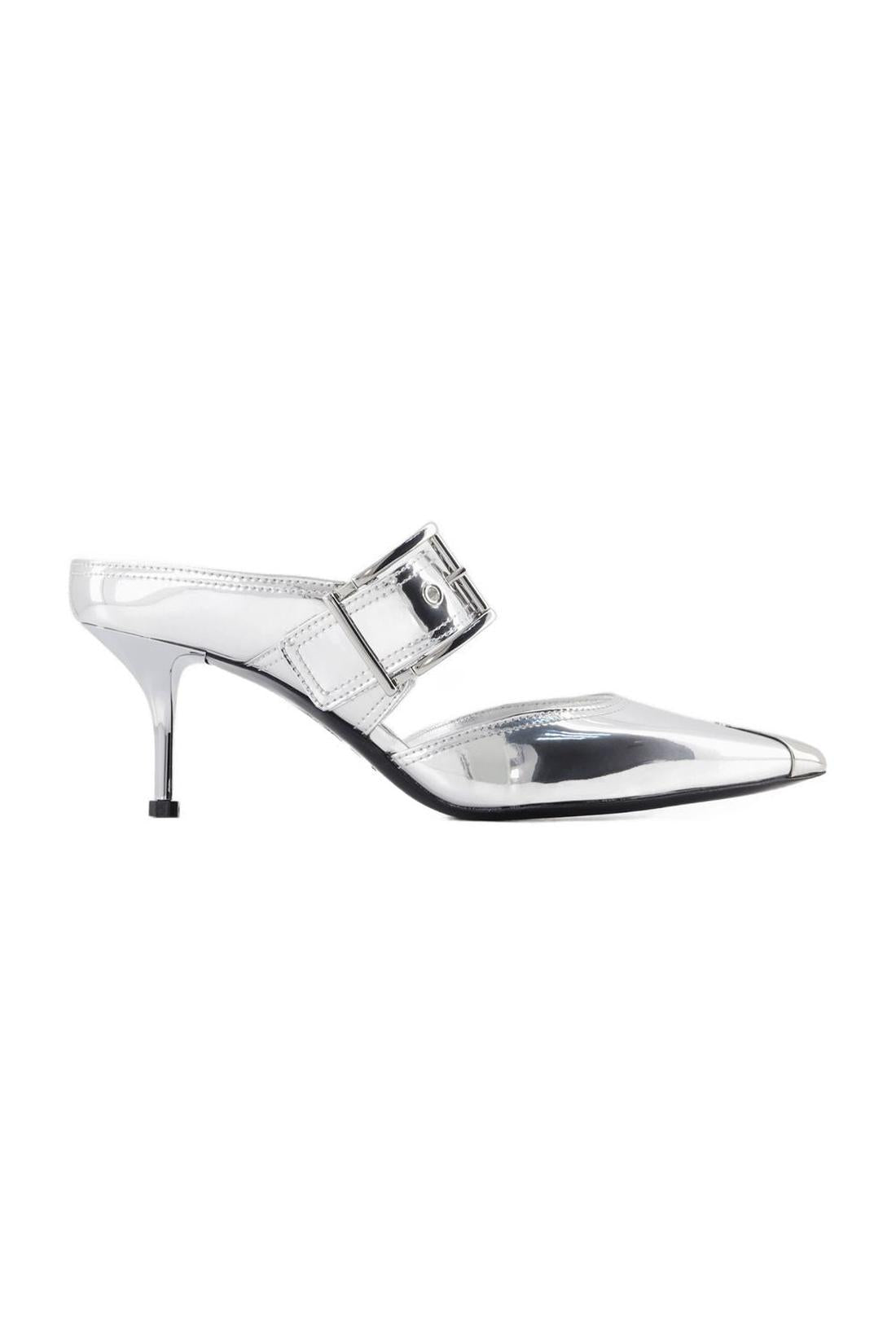 Mules Mit Punk-Schnalle - Alexander Mcqueen - Leder - Silber