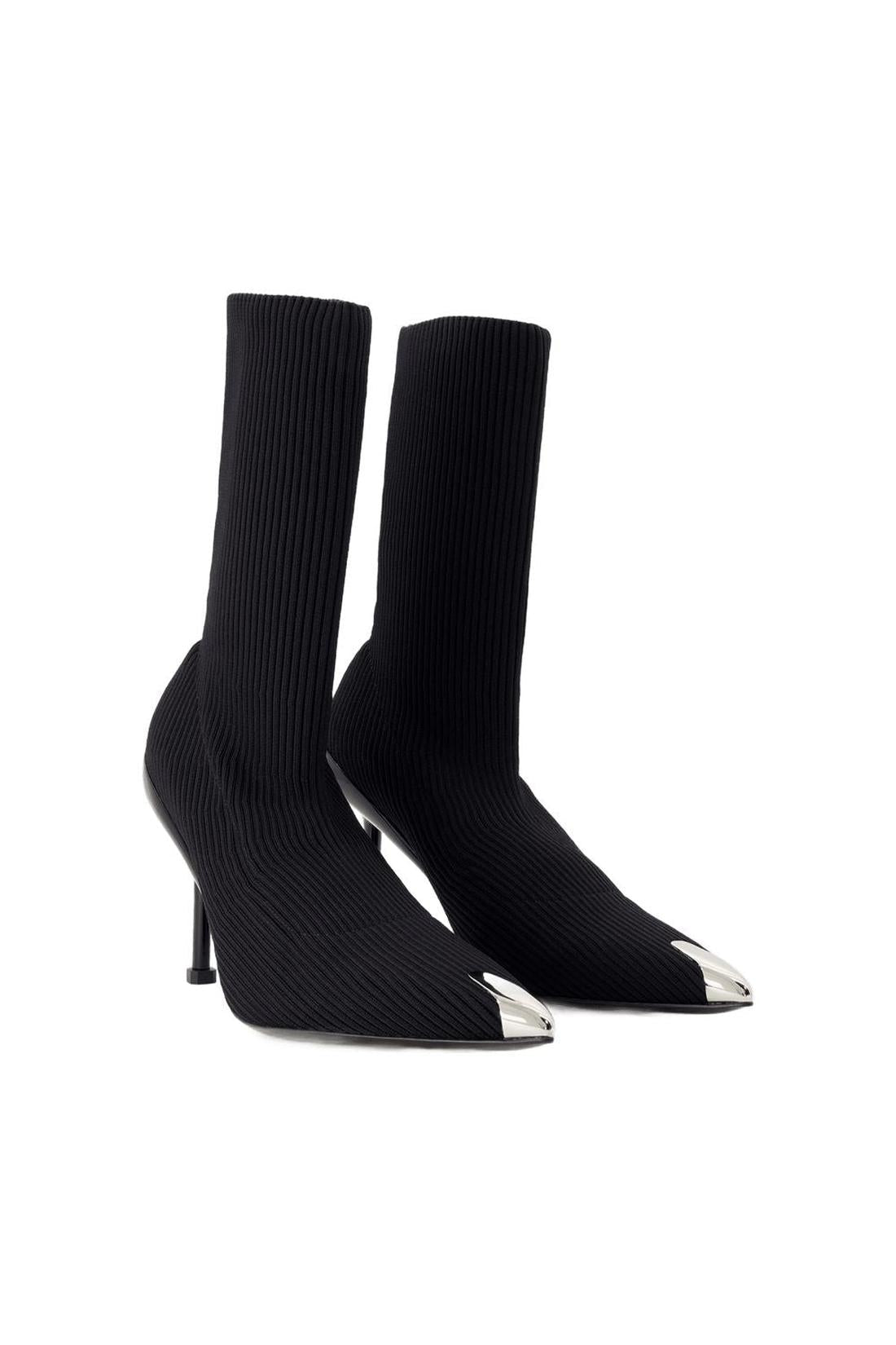 Stiefeletten mit spitzer Kappe - Alexander Mcqueen - Leder - Schwarz