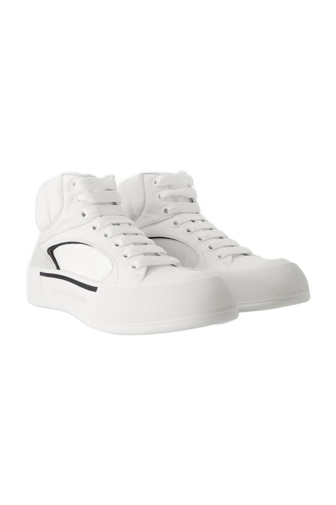 Oversized Sneakers - Alexander Mcqueen - White/Black - Leather