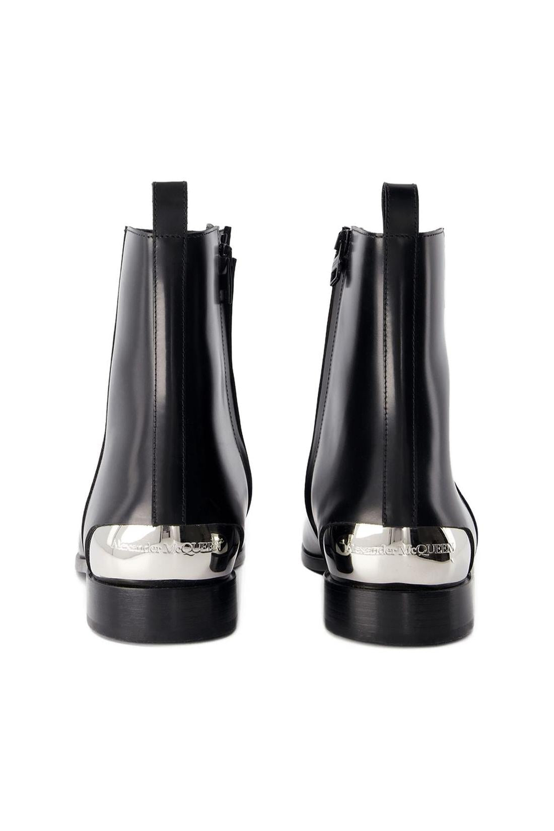 Metal Heel Stiefeletten - Alexander McQueen - Leder - Schwarz/Silber