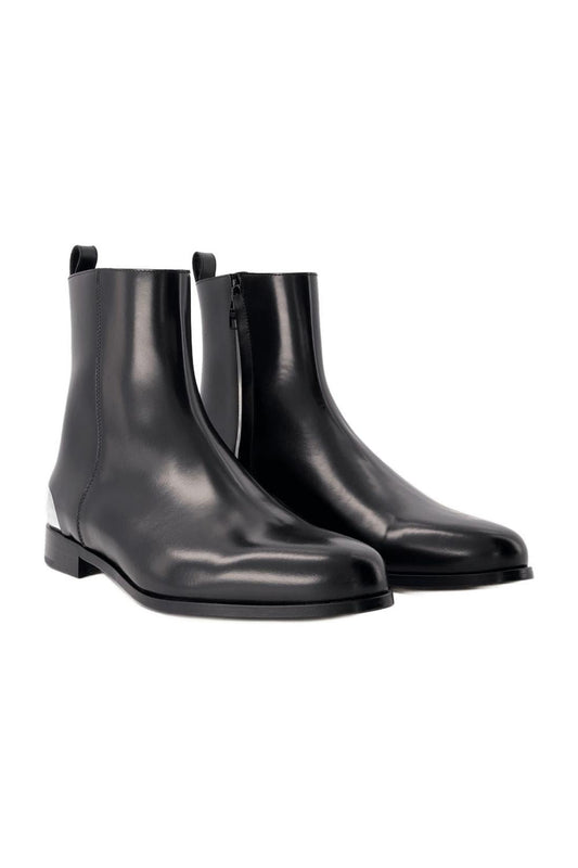 Metal Heel Stiefeletten - Alexander McQueen - Leder - Schwarz/Silber