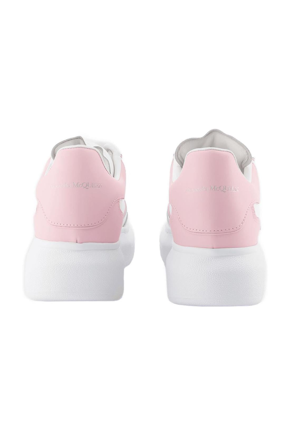 Oversized Hybrid Sneakers - Alexander McQueen - Leder - Weiß/Blaßrosa