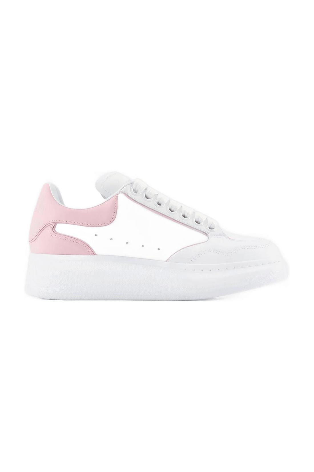 Oversized Hybrid Sneakers - Alexander McQueen - Leder - Weiß/Blaßrosa