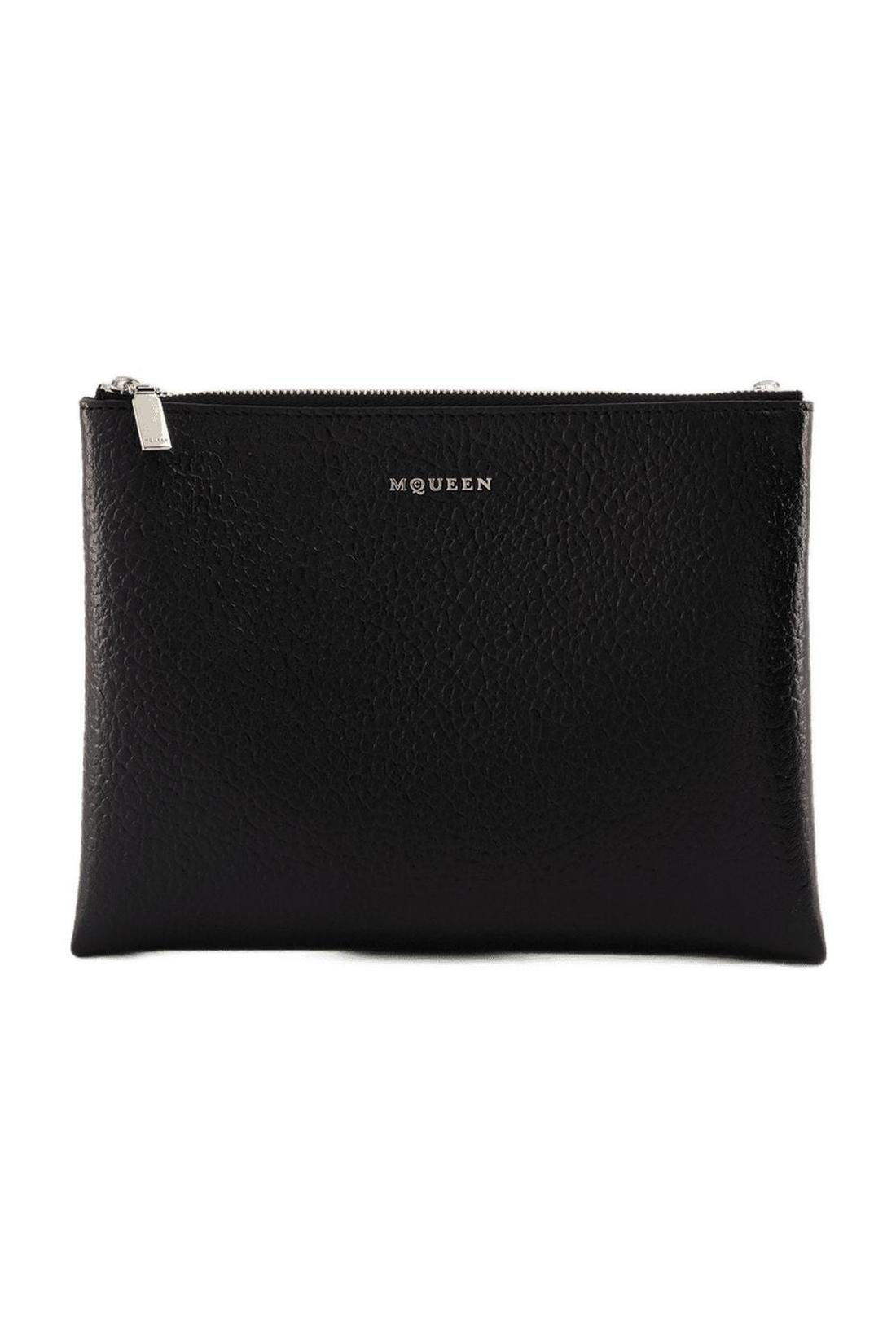 Cross Bar Clutch - Alexander McQueen - Leder - Schwarz/Silber