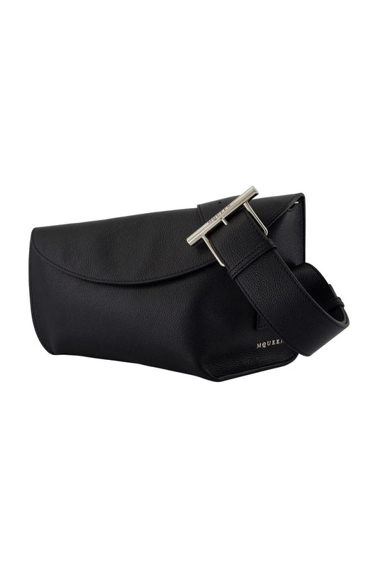 T-Schultertasche T Bar Sling Large - Alexander McQueen - Leder - Schwarz