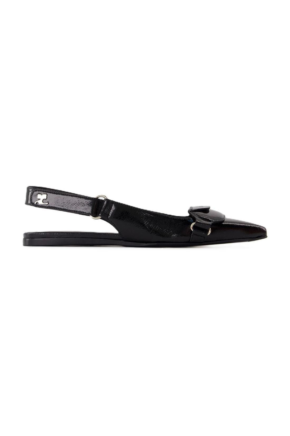 Sling Back Racer Vinyl - Courreges - Leder - Schwarz