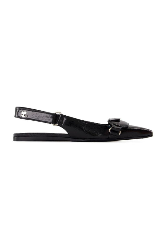 Sling Back Racer Vinyl - Courreges - Leder - Schwarz
