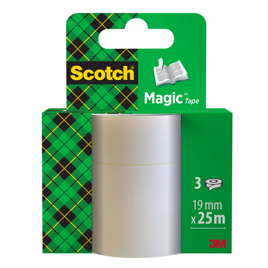 Scotch® Magic™ Unsichtbares Klebeband 8-1925R3, Nachfüllpackung, 19 mm x 25 m, 3 Rollen/Packung | Packung (1 Stück)