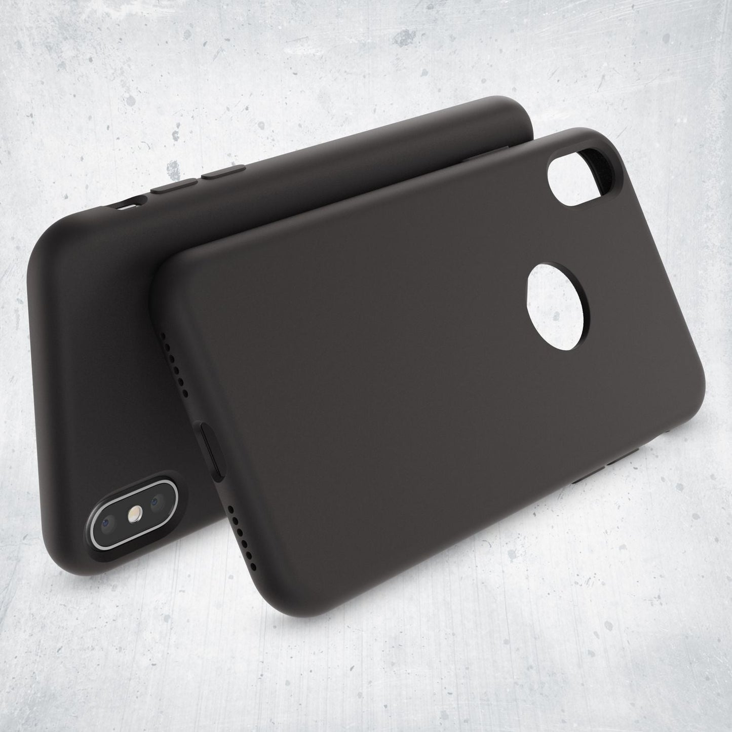 NALIA hulstur fyrir Apple iPhone X, fljótandi sílikon símahlíf, hart hulstur