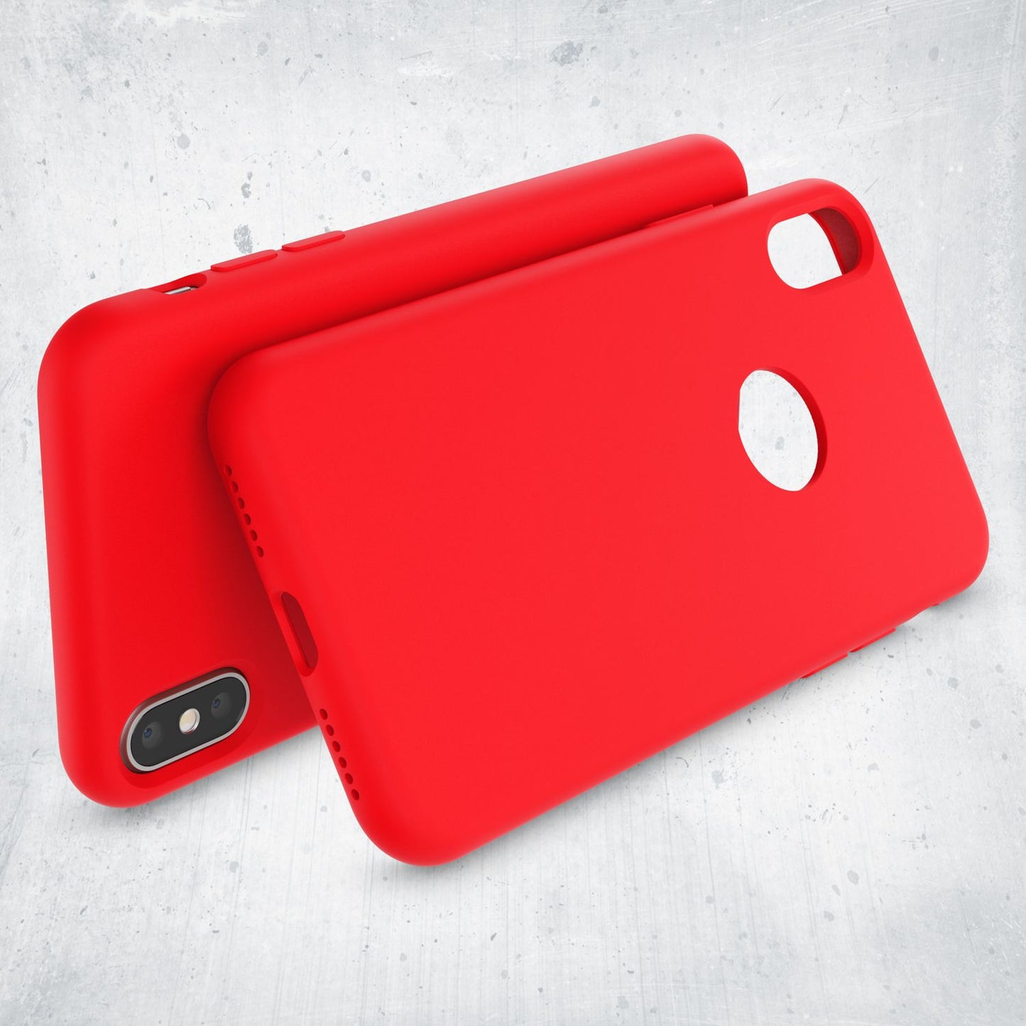 NALIA hulstur fyrir Apple iPhone X, fljótandi sílikon símahlíf, hart hulstur