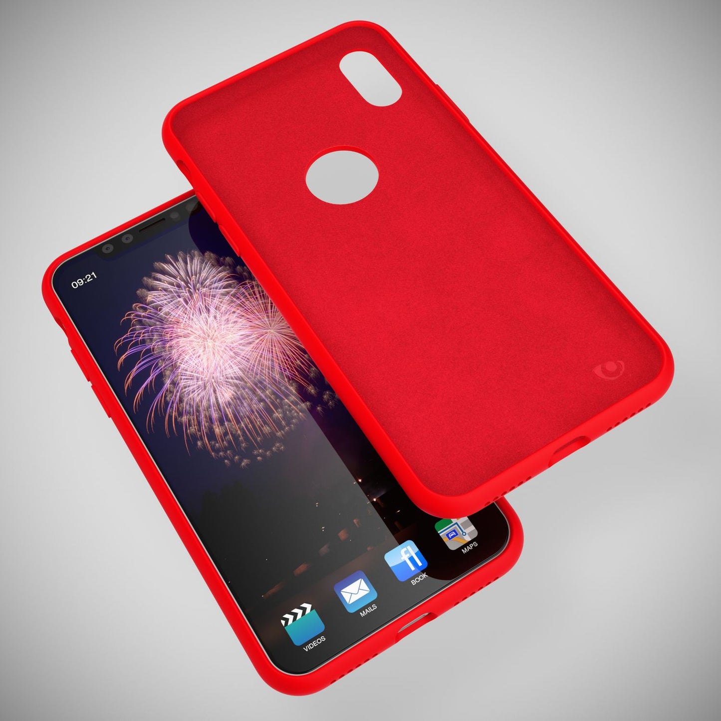 NALIA hulstur fyrir Apple iPhone X, fljótandi sílikon símahlíf, hart hulstur