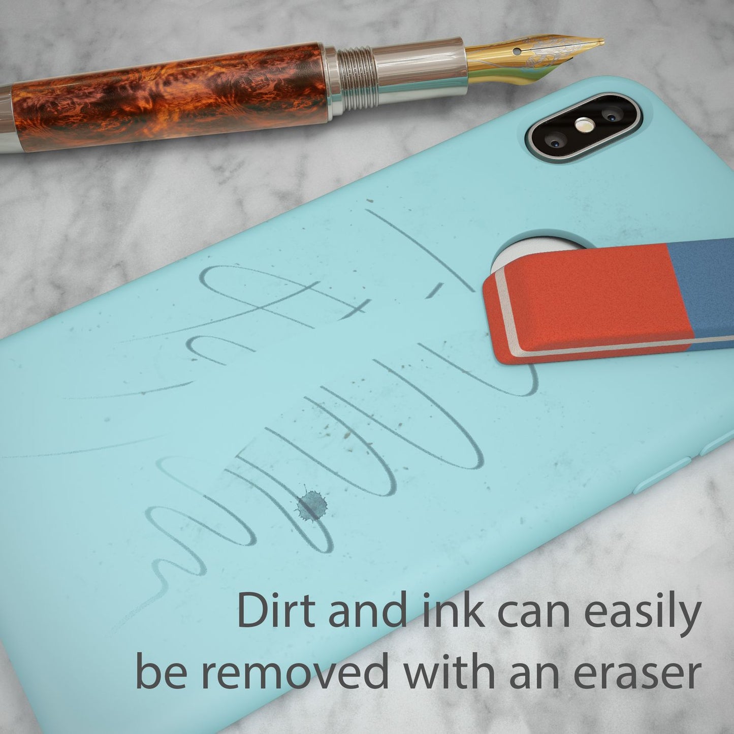 NALIA hulstur fyrir Apple iPhone X, fljótandi sílikon símahlíf, hart hulstur