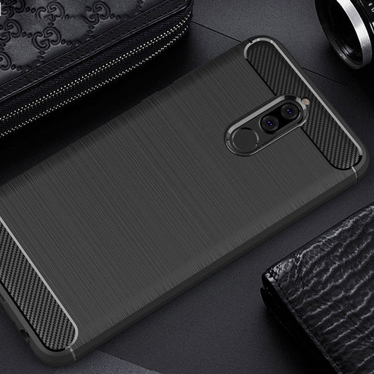 Huawei Mate 10 Lite phone case by NALIA, carbon look silicone cover case protection