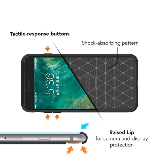 NALIA Design Case for Apple iPhone 7 Plus / iPhone 8 Plus, Carbon Fiber Look