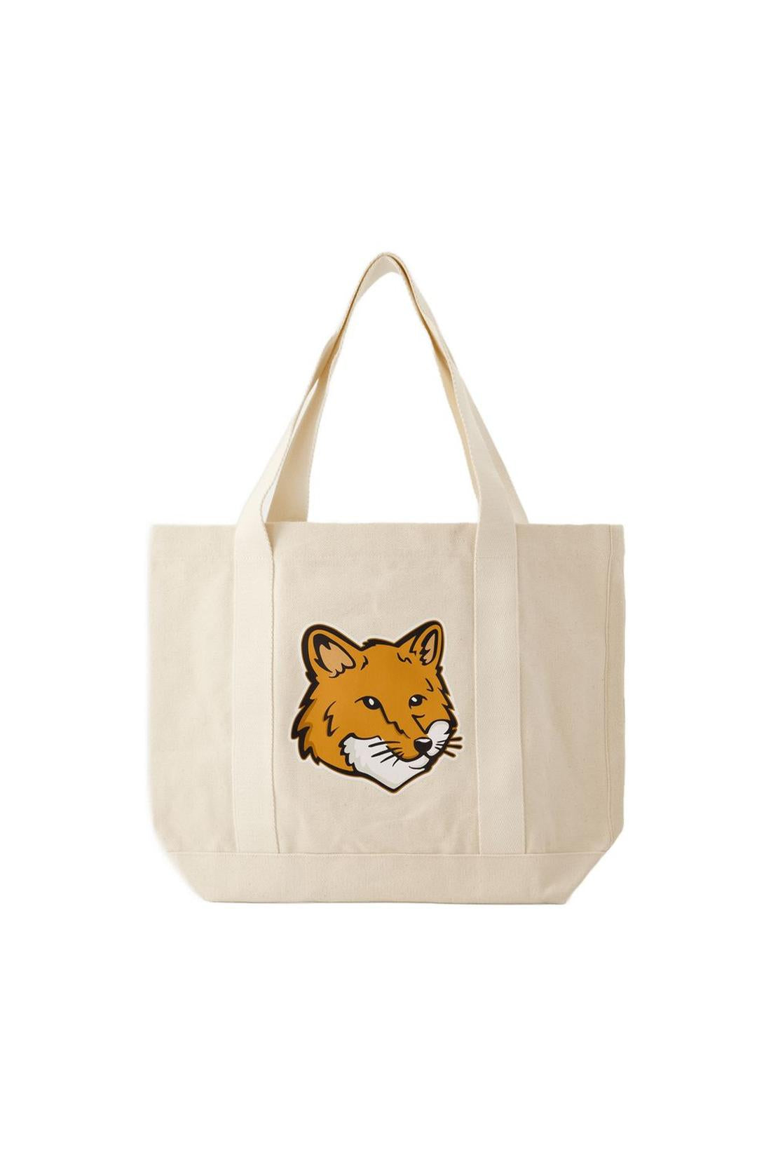 Tote Bag Fox Head - Maison Kitsune - Baumwolle - Beige