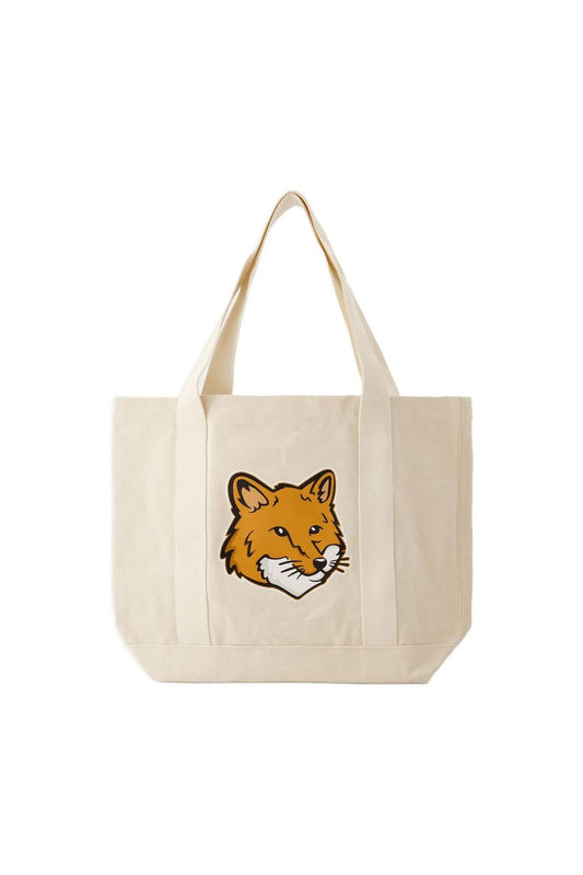 Tote Bag Fox Head - Maison Kitsune - Baumwolle - Beige