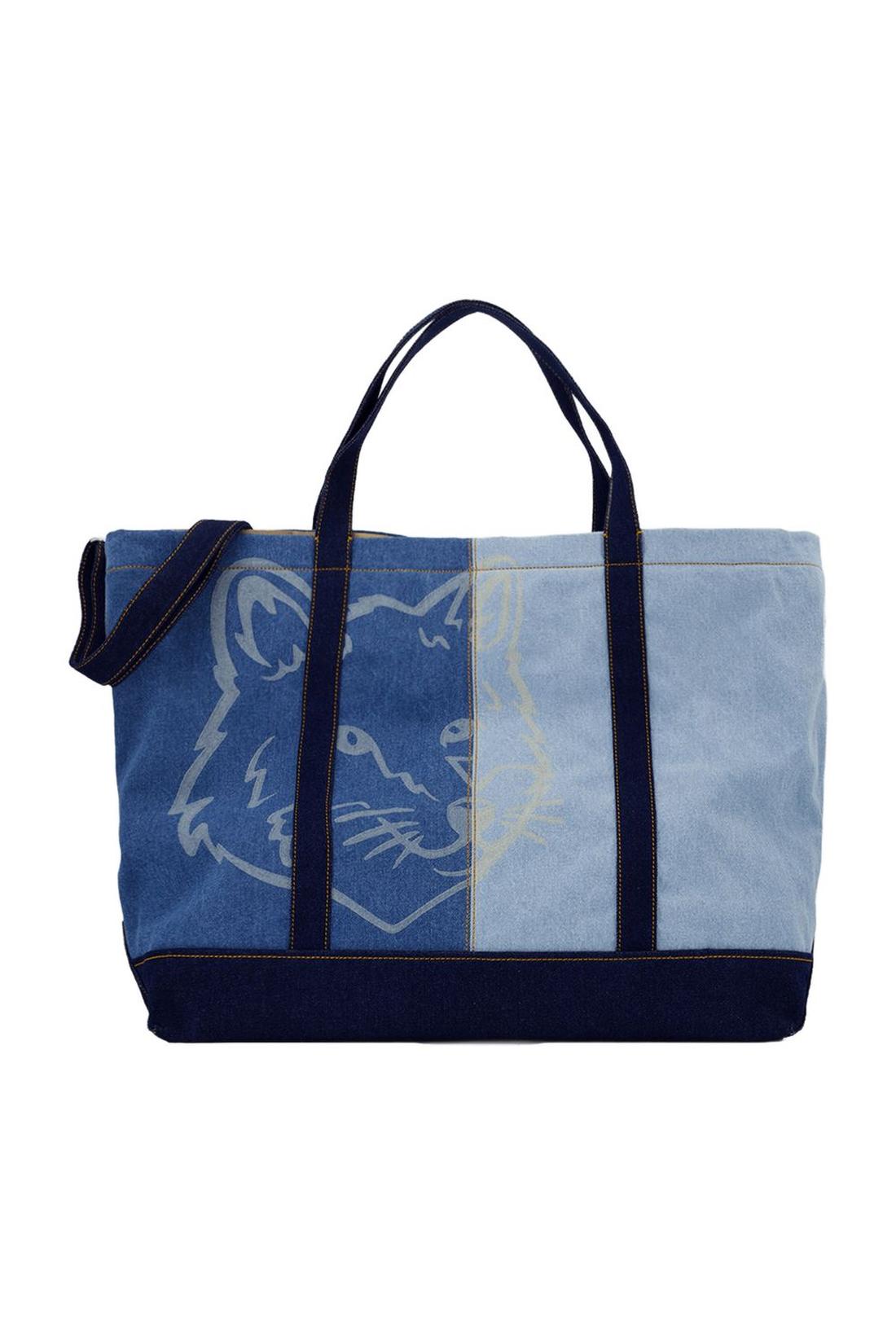 Fox Head Weekender Cabas - Maison Kitsune - Denim - Blau