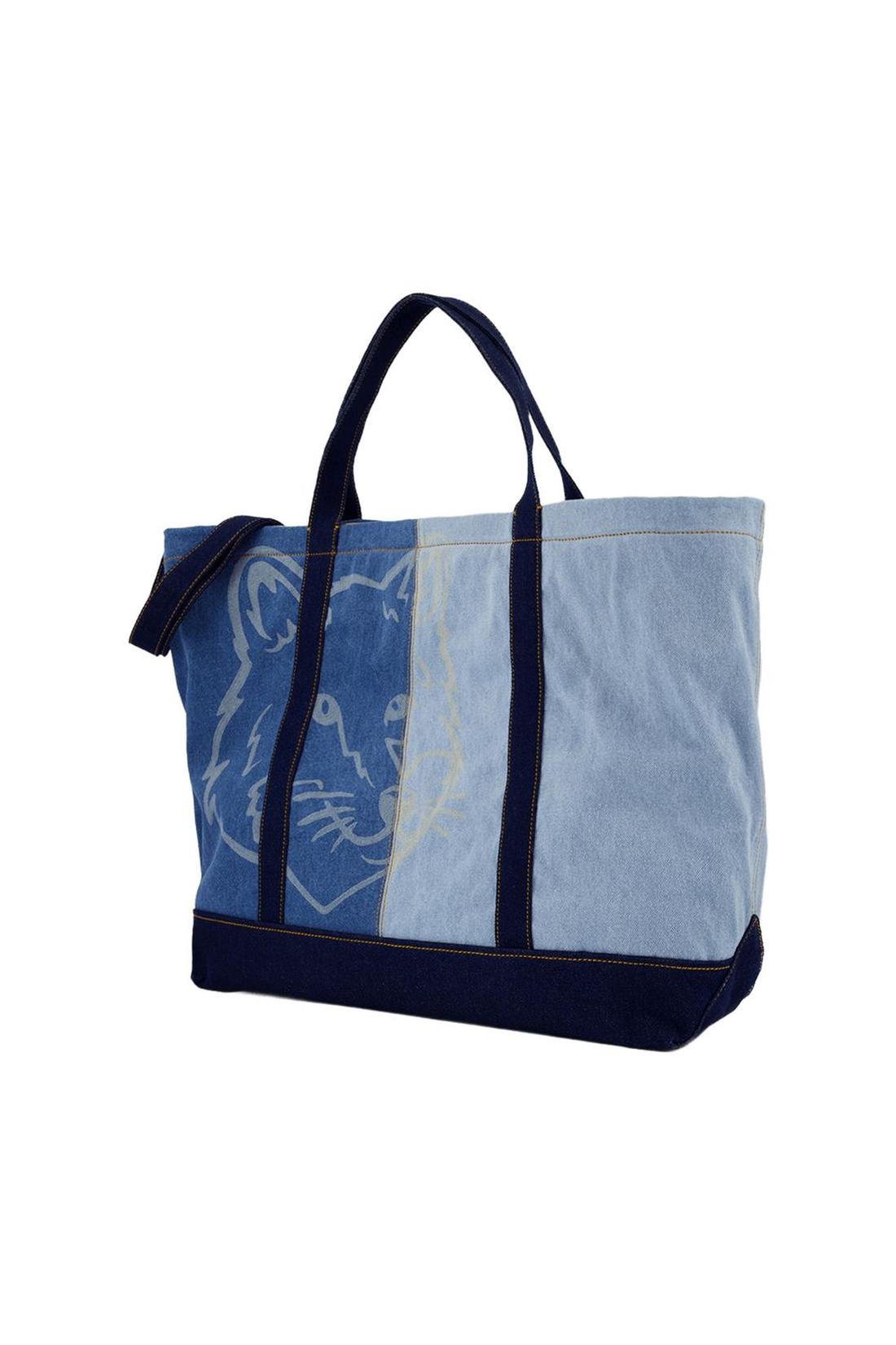 Fox Head Weekender Cabas - Maison Kitsune - Denim - Blau