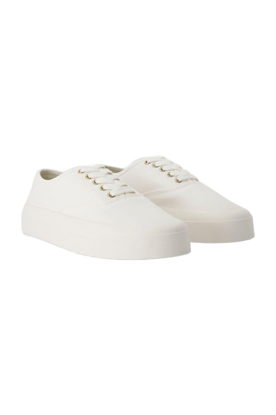 Lace Up Sneakers - Maison Kitsune - Baumwolle - Weiß