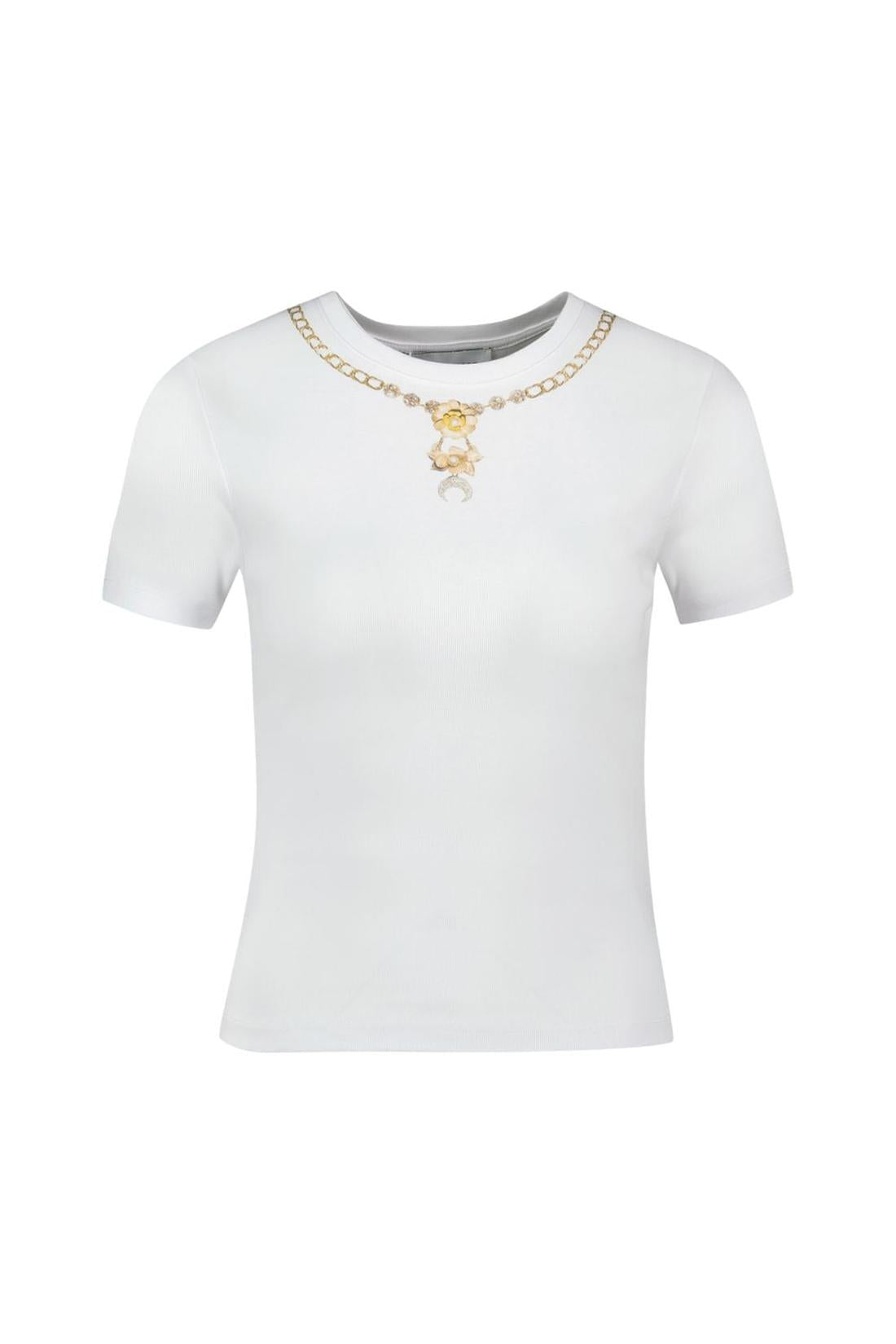 Trompe L'oeil Jewelry T-Shirt - Marine Serre - Baumwolle - Weiß