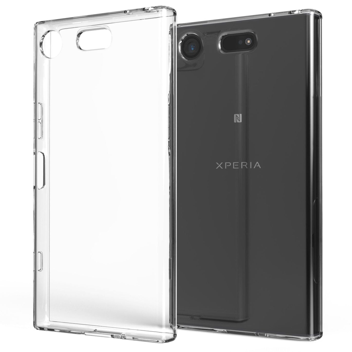 NALIA símahulstur fyrir Sony Xperia XZ1, sílikonhulstur með verndarpoka og stuðara