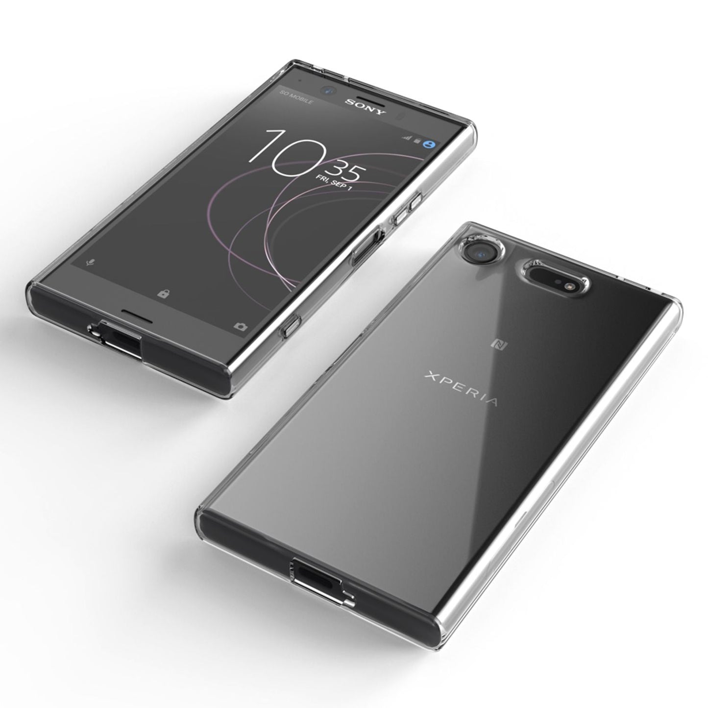 NALIA símahulstur fyrir Sony Xperia XZ1, sílikonhulstur með verndarpoka og stuðara