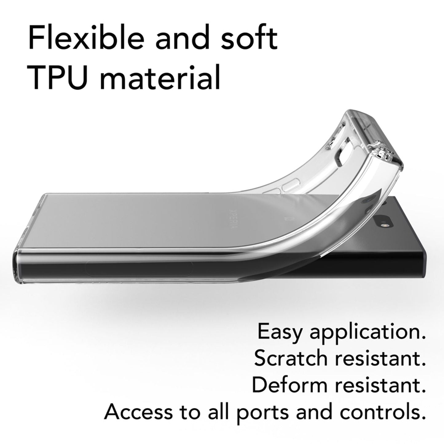 NALIA símahulstur fyrir Sony Xperia XZ1, sílikonhulstur með verndarpoka og stuðara