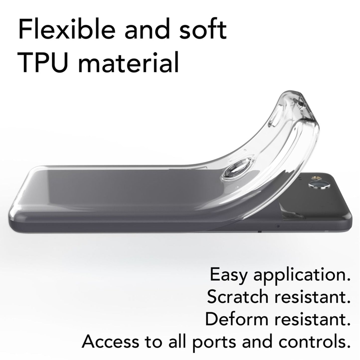 NALIA símahulstur fyrir Google Pixel 2, þunnt verndandi sílikonhulstur