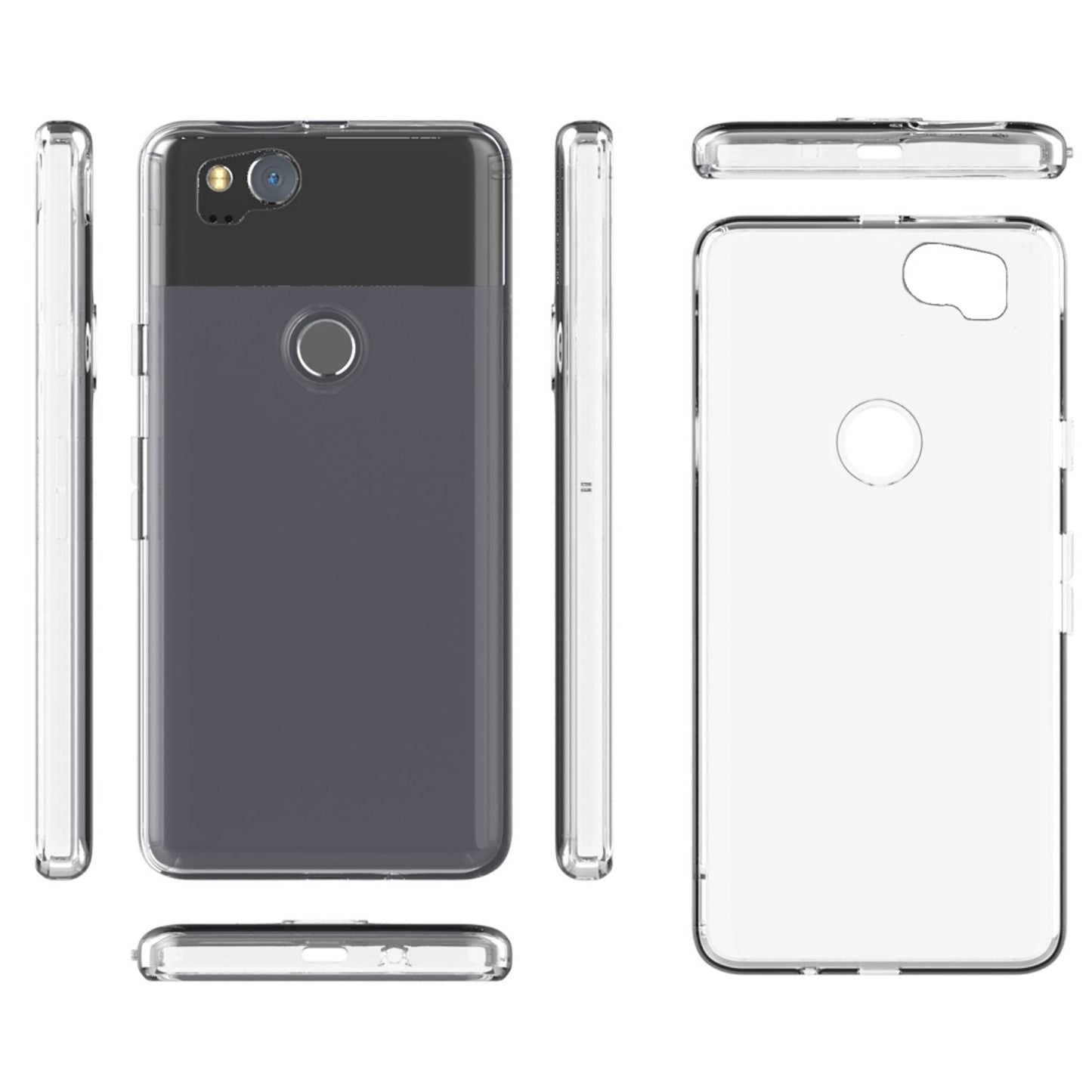 NALIA símahulstur fyrir Google Pixel 2, þunnt verndandi sílikonhulstur