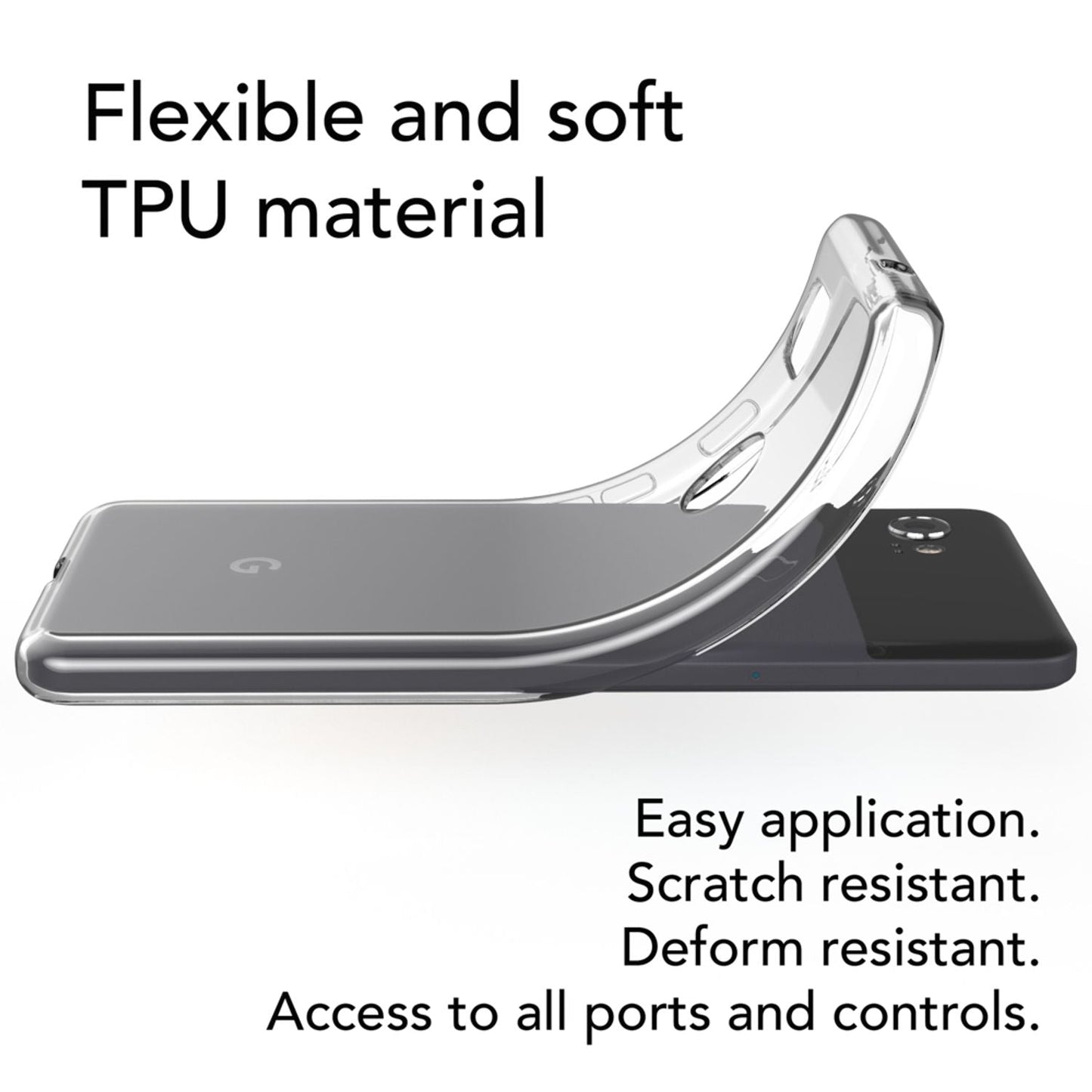 Google Pixel 2 XL Phone Case by NALIA, Transparent Silicone Case Cover