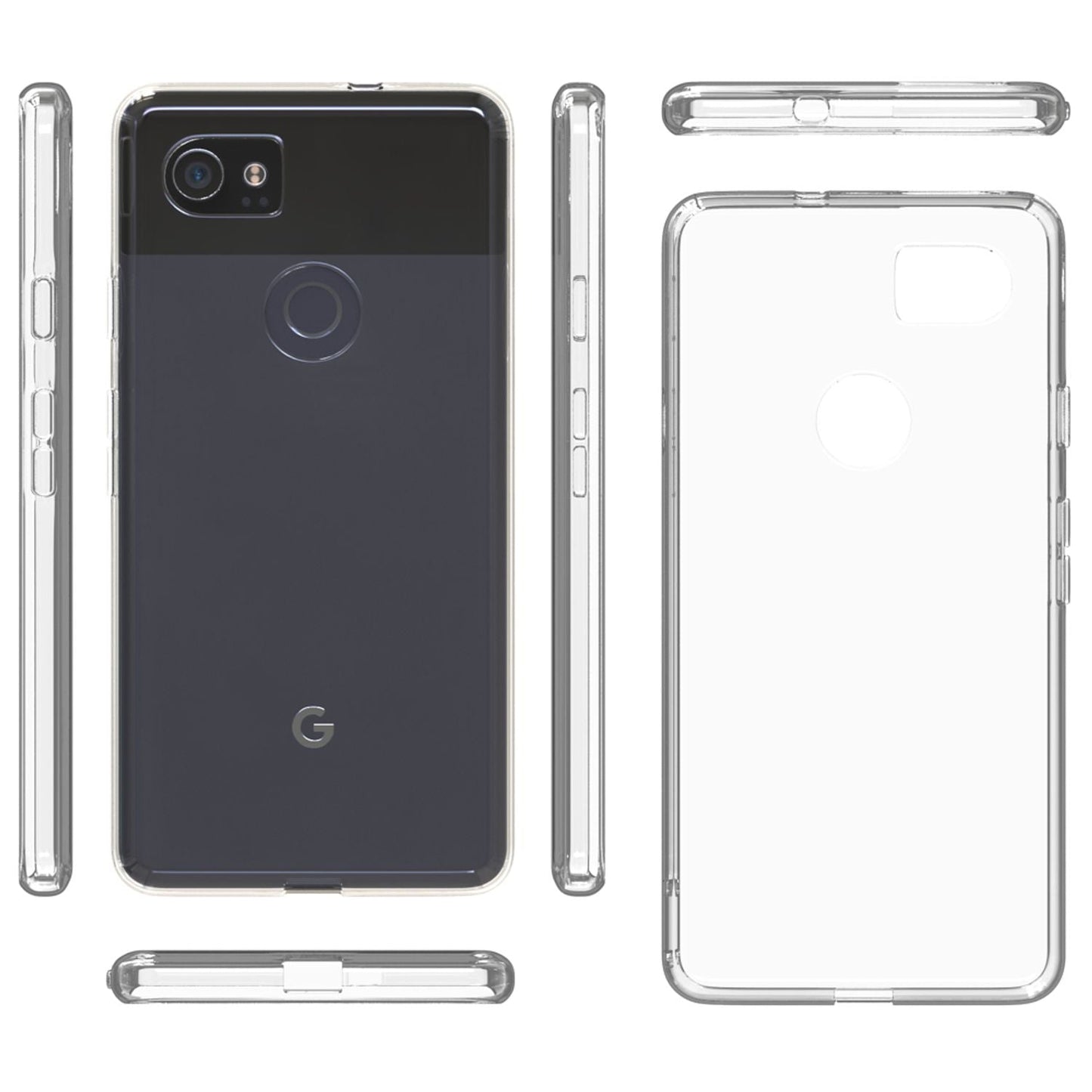 Google Pixel 2 XL Phone Case by NALIA, Transparent Silicone Case Cover