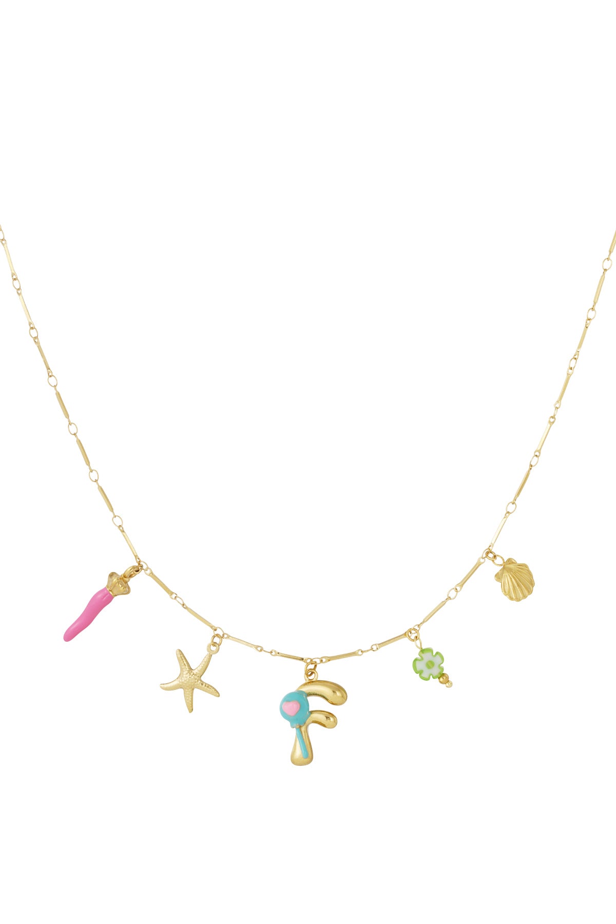 Happy Initials Halskette mit Charms