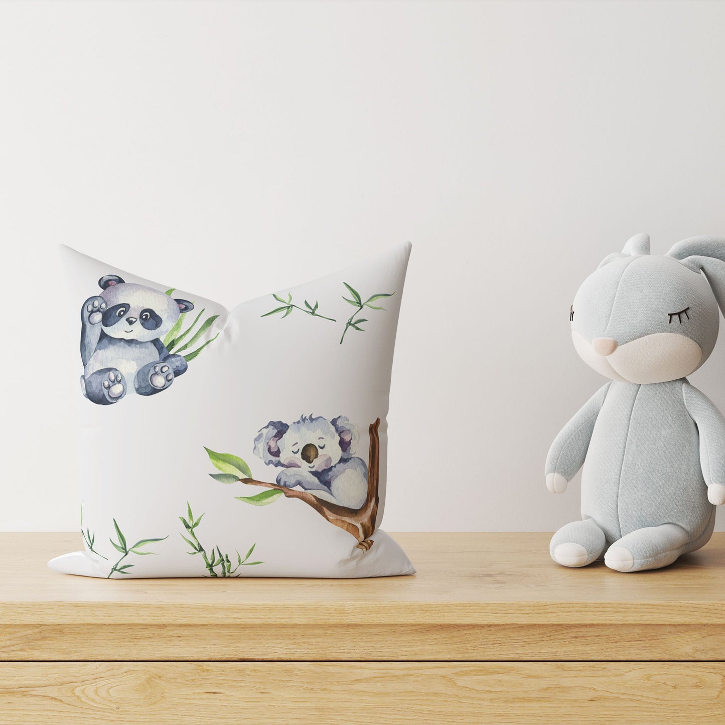 "Koala and Panda" Premium Children's Decorative Pillow